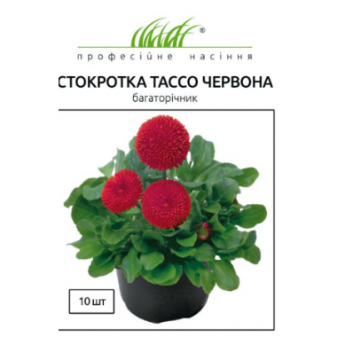 Насіння маргаритка Тассо червона (10 драже) опис, характеристики, відгуки