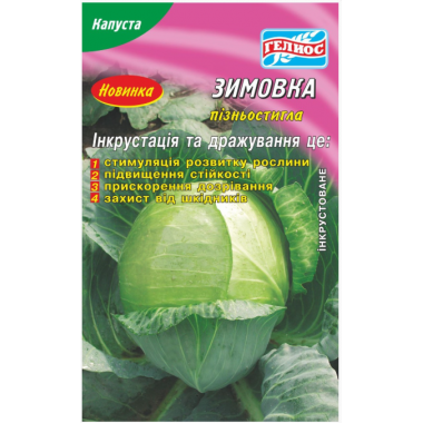 Насіння інкрустоване капуста білоголова пізня Зимівка (200 насінин) опис, характеристики, відгуки
