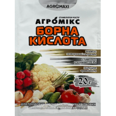 Кислота борная (агромикс) - стимулятор роста растений (20г)